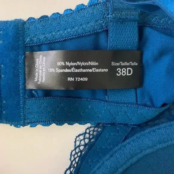 RENE ROFE Bra Lingerie Padded Lace 3 Clasp‎ Closure Adjustable Straps 38D - Picture 7 of 10